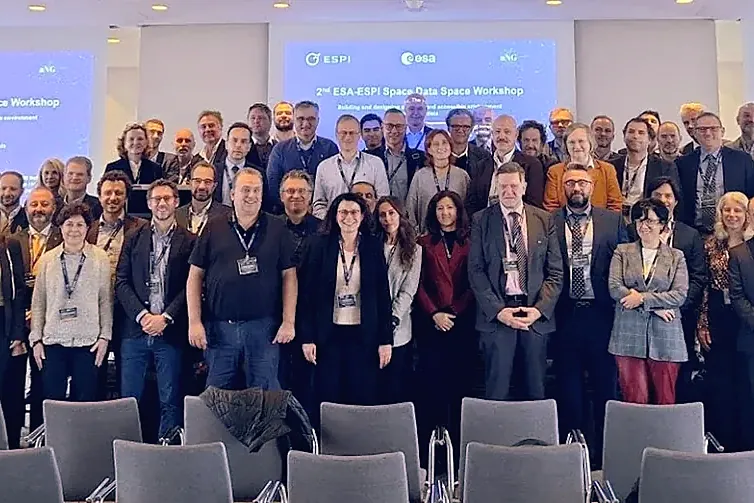 Photo de groupe des participants du deuxième atelier ESA-ESPI Space Data Space à Bruxelles